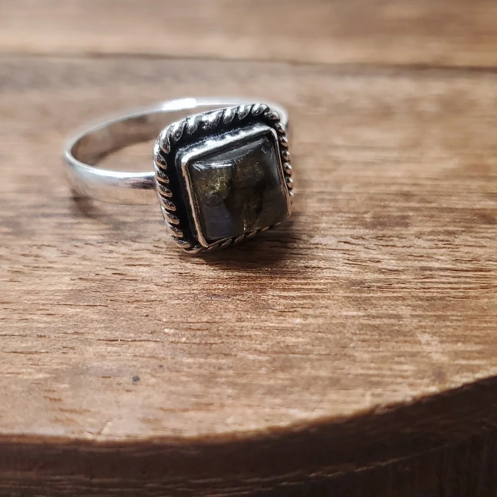 Size‎ 10.5 R220 labradorite sterling 925 ring silver